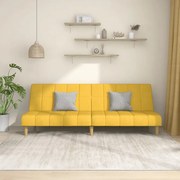 vidaXL Sofá-cama de 2 lugares tecido amarelo