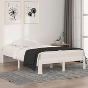 Estrutura cama pequena casal UK 120x190 cm pinho maciço branco