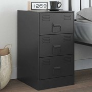 vidaXL Mesa de cabeceira 34,5x39x62 cm aço preto