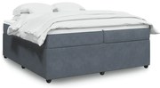 vidaXL Cama com molas/colchão 200x200 cm veludo cinzento-escuro