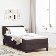 Cama Box Spring com Colchão VidaXL Marrom Escuro 90x190 cm Tecido