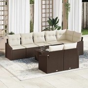 vidaXL Conjunto de Sofá de Jardim de 8 Peças com Almofadas Cinzas em Rattan