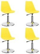 Cadeiras de jantar giratórias 4 pcs couro artificial amarelo