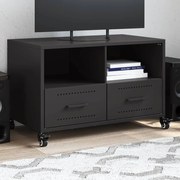 vidaXL Móvel de TV 68x39x43,5 cm aço preto