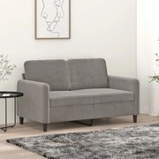 vidaXL Sofá de 2 lugares 120 cm veludo cinzento-claro