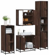 vidaXL 4 pcs conj. móveis WC derivados madeira cor carvalho castanho