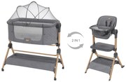 Berço para bébes + Cadeira alta 2 em 1 Sleat Me Cinza