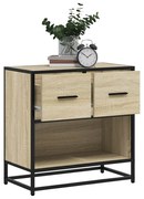 vidaXL Mesa de cabeceira Sonoma carvalho 60x31x60 cm madeira e metal