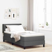 vidaXL Cama Box com Colchão - Cinza Escuro, 80 x 200 cm, Tecido.