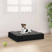 vidaXL Cama para cães 51,5x44x9 cm madeira de pinho maciça preto