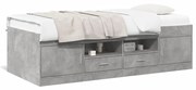 vidaXL Sofá-cama com gavetas sem colchão 90x200 cm cinzento cimento