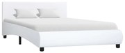 vidaXL Estrutura de cama 140x200 cm couro artificial branco