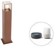 Candeeiro de pé exterior inteligente castanho ferrugem 50 cm com Wi-Fi P45 - Denmark