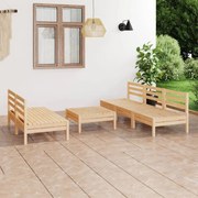 6 pcs conjunto lounge de jardim pinho maciço