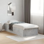 vidaXL Estrutura de cama 75x190 cm derivados de madeira cinza cimento