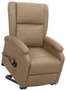 vidaXL Poltrona de massagens elevatória couro artificial cappuccino