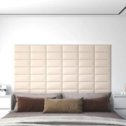 Painel de parede 12 pcs 30x15 cm veludo 0,54 m² cor creme