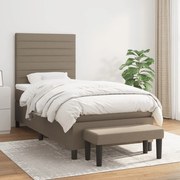 vidaXL Cama com molas/colchão 90x190 cm tecido castanho-acinzentado