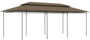 vidaXL Gazebo 600x298x270 cm 180 g/m² cinzento-acastanhado