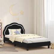 vidaXL Estrutura de Cama Infantil com Cabeceira Preto 90 x 190 cm