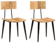 vidaXL Cadeiras de jantar 2 pcs 44x40x80cm madeira de mangueira maciça