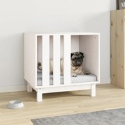vidaXL Casota para cães 60x45x57 cm madeira de pinho maciça branco