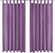 vidaXL Cortinas de cetim com presilhas 2 pcs 140x245 cm lilás