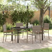 vidaXL Conjunto de Jantar de Jardim de 5 Peças Cinza em Rattan Sintético