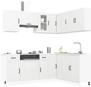 vidaXL 11 peças armário de cozinha conjunto Lucca branco