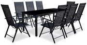 vidaXL Conjunto de jantar para jardim 9 pcs alumínio preto