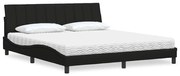 vidaXL Cama com colchão 180x200 cm tecido preto