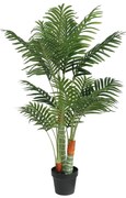 vidaXL Palmeira artificial com 3 troncos 120 cm PP verde