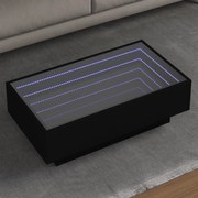 vidaXL Mesa de centro c/ LEDs 90x50x30 cm derivados de madeira preto