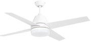 HOMCOM Ventoinha de Teto com Luz 46W Ø129 cm com 4 Lâminas Reversíveis Controlo Remoto 6 Velocidades e Temporizador Branco