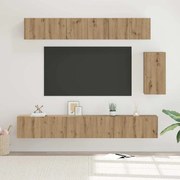 vidaXL Conjunto de móvel de TV com gaveta com prateleira 6 pcs carvalho artisiano