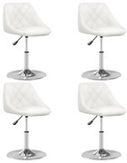 vidaXL Cadeiras de jantar 4 pcs couro artificial branco