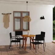 5 pcs conjunto de jantar para jardim preto