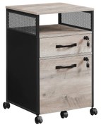 Arquivo de escritório com gavetas trancáveis e rodas. | VASAGLE | 44 x 42 x 69 cm | preto|bege claro | OFC077B02.