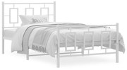 Estrutura de cama com cabeceira e pés 100x190 cm metal branco