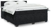 vidaXL Cama com molas/colchão 200x200 cm veludo preto