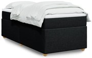 vidaXL Cama com molas/colchão 90x190 cm tecido preto