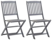 vidaXL Cadeiras de jardim dobráveis 2 pcs madeira acácia maciça