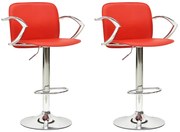 vidaXL Bancos de bar 2 pcs couro artificial vermelho