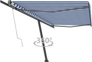 vidaXL Toldo automático independente 500x300 cm azul e branco