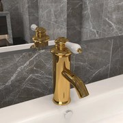vidaXL Torneira para lavatório de casa de banho 130x180 mm dourado