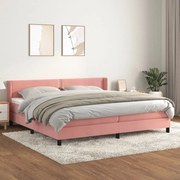 vidaXL Cama com molas/colchão 200x200 cm veludo rosa