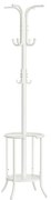 Cabideiro SONGMICS independente, cabideiro com porta-guarda-chuva, 12 ganchos, metal, 175 cm de altura, para entrada, corredor, sala de estar, quarto, branco perolado RCR011W01