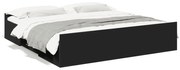 vidaXL Estrutura de cama c/ gavetas 200x200 cm derivados madeira preto