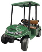 Carrinho Golf elétrico para crianças 24V, 2 lugares, Pneus EVA, assennto pele sintética Verde
