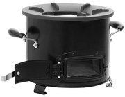 vidaXL Fogão a lenha de campismo 36x26x22,5 cm metal preto